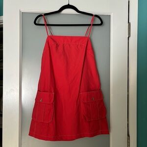Free People Red Cargo Mini Dress